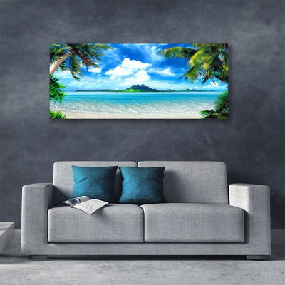 Quadro canvas Palmeiras Mar Ilha Tropical