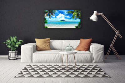 Quadro canvas Palmeiras Mar Ilha Tropical