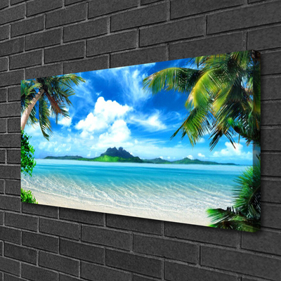 Quadro canvas Palmeiras Mar Ilha Tropical