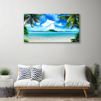 Quadro canvas Palmeiras Mar Ilha Tropical