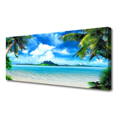 Quadro canvas Palmeiras Mar Ilha Tropical