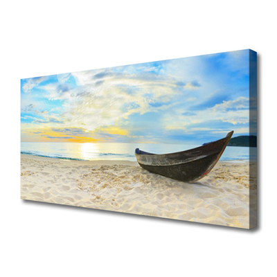 Quadro em tela Barco Praia Mar