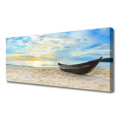 Quadro em tela Barco Praia Mar