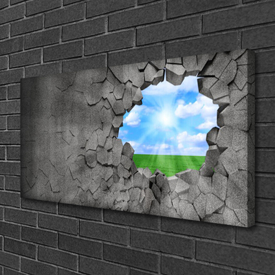 Quadro canvas Buraco na parede rachada