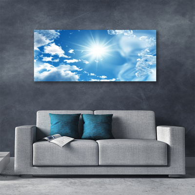 Quadro em tela Sol Nuvens Céu Azul