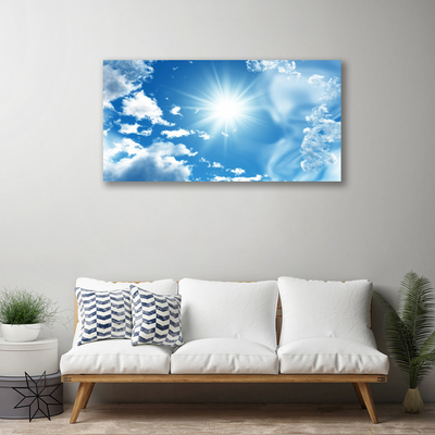 Quadro em tela Sol Nuvens Céu Azul