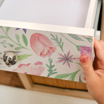 Vinil para móvel Flora em tons pastel
