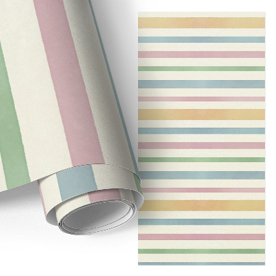 Papel autocolante para móvel Listras em tons pastel