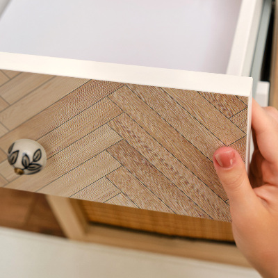 Papel adesivo para móvel Espinha de peixe de madeira