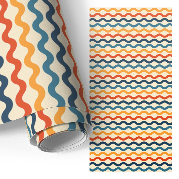 Papel adesivo para móvel Ondas coloridas