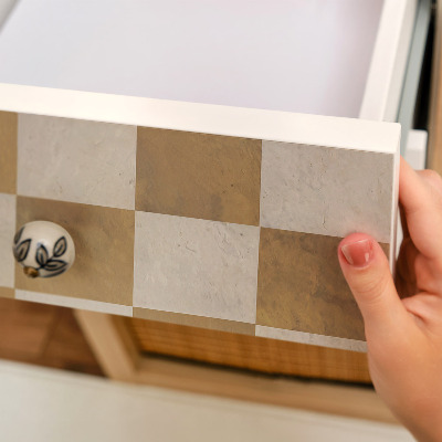 Adesivo para móvel Tabuleiro de xadrez mostarda