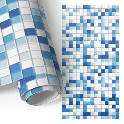 Papel autocolante para móvel Mosaico azul