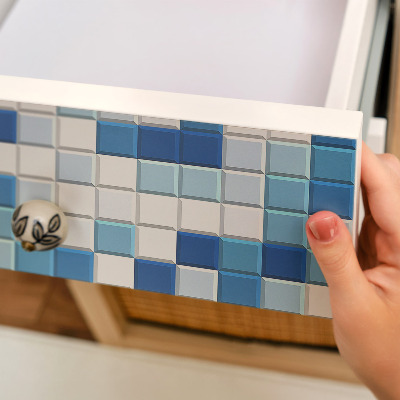 Papel autocolante para móvel Mosaico azul