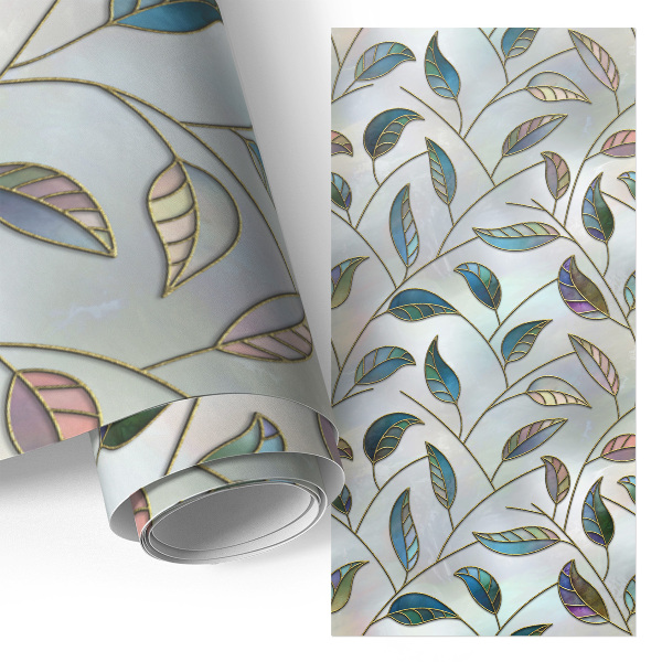 Papel autocolante para móvel Folhas de vitral