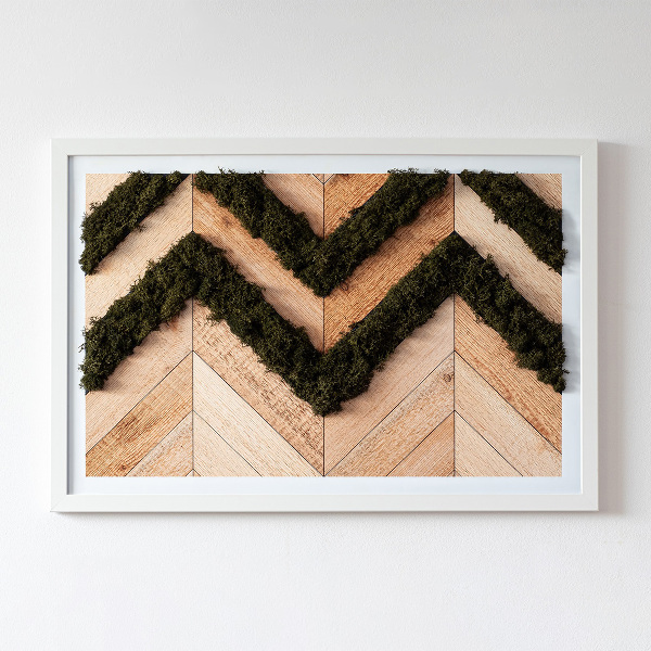 Quadro de musgo natural Tábuas de espinha de peixe
