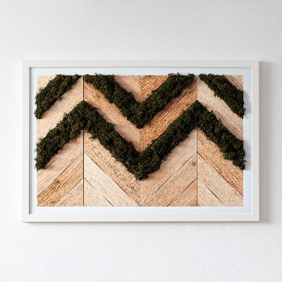 Quadro de musgo natural Tábuas de espinha de peixe
