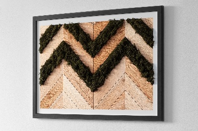 Quadro de musgo natural Tábuas de espinha de peixe