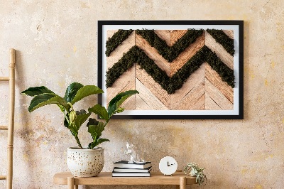 Quadro de musgo natural Tábuas de espinha de peixe