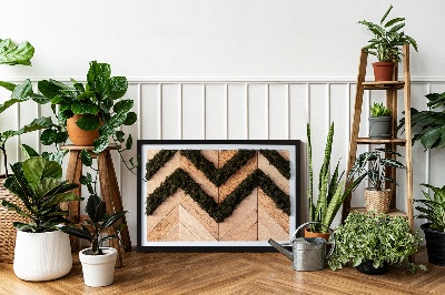 Quadro de musgo natural Tábuas de espinha de peixe