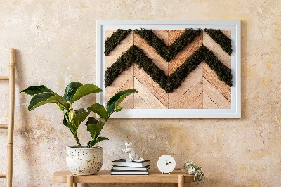 Quadro de musgo natural Tábuas de espinha de peixe