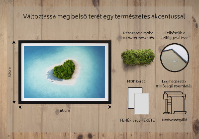 Quadro de musgo Ilha em forma de coração