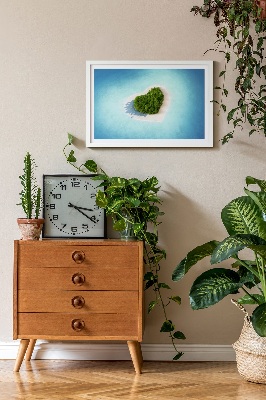 Quadro de musgo Ilha em forma de coração