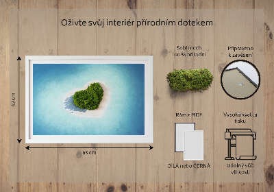 Quadro de musgo Ilha em forma de coração