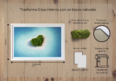 Quadro de musgo Ilha em forma de coração