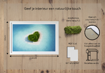 Quadro de musgo Ilha em forma de coração