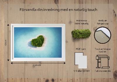 Quadro de musgo Ilha em forma de coração