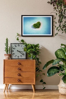 Quadro de musgo Ilha em forma de coração