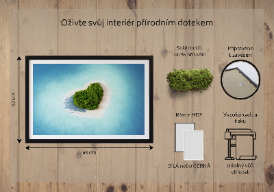 Quadro de musgo Ilha em forma de coração