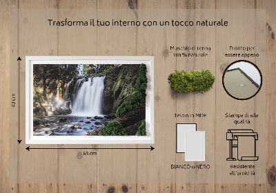 Quadro de musgo Uma cachoeira cercada por árvores