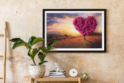 Quadro de musgo natural Árvore em forma de coração