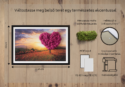 Quadro de musgo natural Árvore em forma de coração