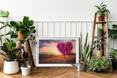 Quadro de musgo natural Árvore em forma de coração