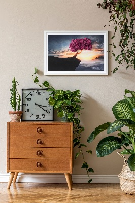 Quadro de musgo Uma árvore sobre um precipício