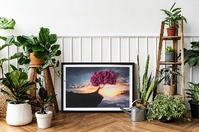 Quadro de musgo Uma árvore sobre um precipício