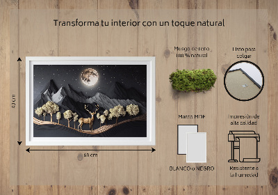 Decoração com musgo Veados durante a lua cheia