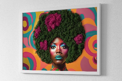 Quadro com musgo Mulher com cabelo afro