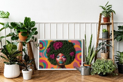 Quadro com musgo Mulher com cabelo afro