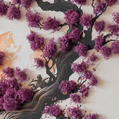 Quadro de musgo Cerejeira