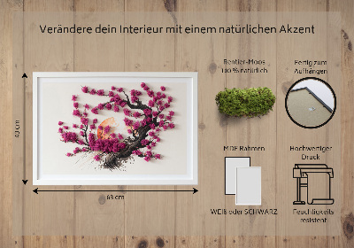 Quadro de musgo Cerejeira