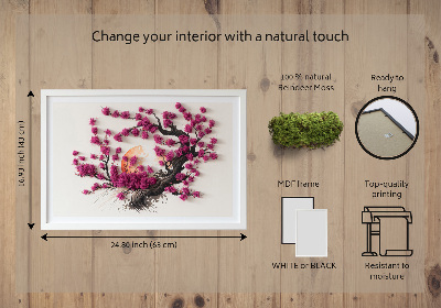 Quadro de musgo Cerejeira