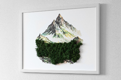 Decoração com musgo O topo da montanha acima da floresta