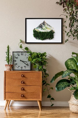 Decoração com musgo O topo da montanha acima da floresta