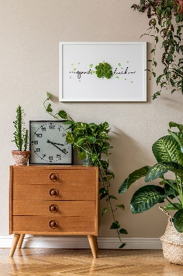 Quadro de musgo Inscrição de trevo de boa sorte