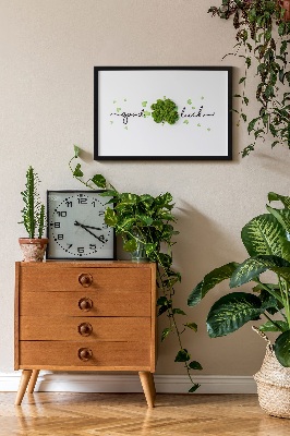 Quadro de musgo Inscrição de trevo de boa sorte