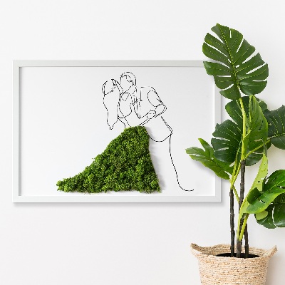 Quadro de musgo natural Casal dançando