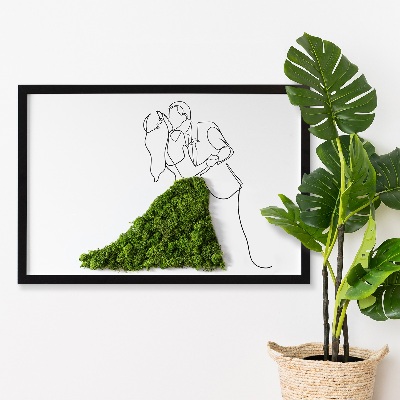 Quadro de musgo natural Casal dançando